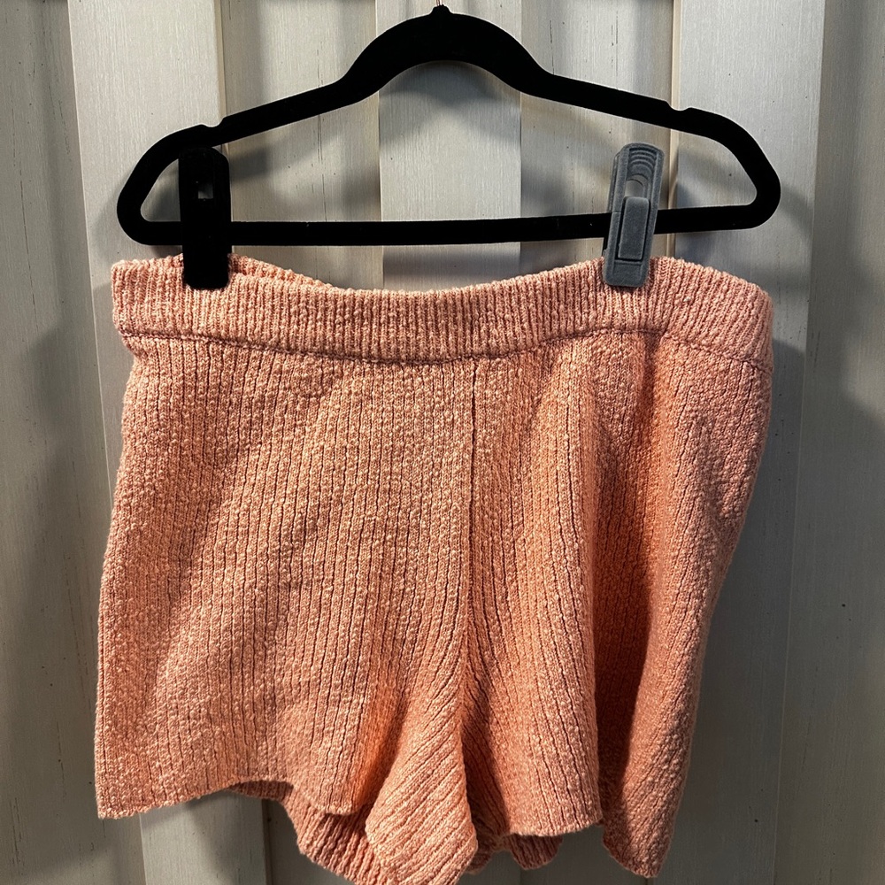 Free People Pink High Waist Knit Shorts